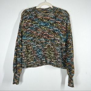 ANGORA BLEND SWEATER Chunky Knit Confetti Popcorn Grandpa Colorful Oversized S